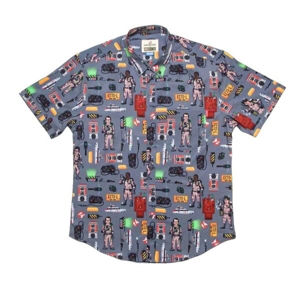 Ghostbusters “AIN’T AFRAID” Kunuflex Short Sleeve Shirt Mens Small - Picture 1 of 3
